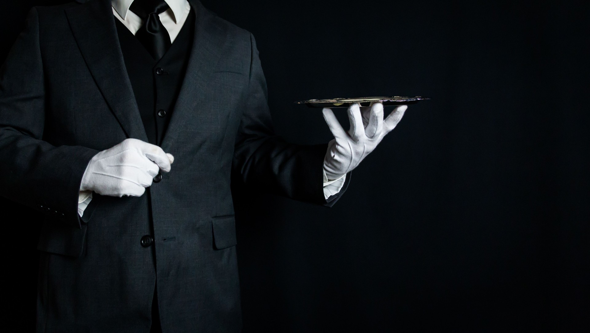 Butler With Tray At Your Service